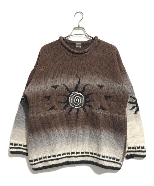 VINTAGE（ヴィンテージ）VINTAGE (ヴィンテージ) エクアドルニット ブラウン サイズ:表記なしの古着・服飾アイテム