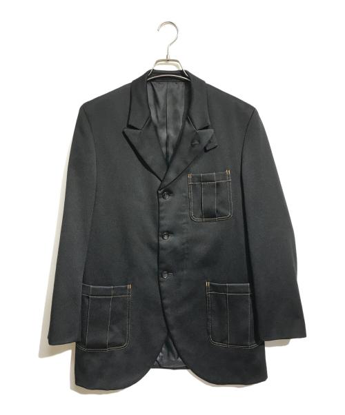 COMME des GARCONS HOMME PLUS（コムデギャルソンオムプリュス）COMME des GARCONS HOMME PLUS (コムデギャルソンオムプリュス) ステッチデザイン エステルジャケット ブラック サイズ:Mの古着・服飾アイテム