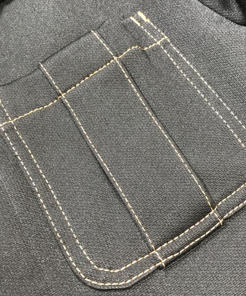 COMME des GARCONS HOMME PLUS（コムデギャルソンオムプリュス）COMME des GARCONS HOMME PLUS (コムデギャルソンオムプリュス) ステッチデザイン エステルジャケット ブラック サイズ:Mの古着・服飾アイテム