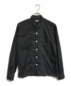 COMME des GARCONS HOMMEコムデギャルソン オム）の古着「ホワイトステッチ開襟シャツ」｜ブラック