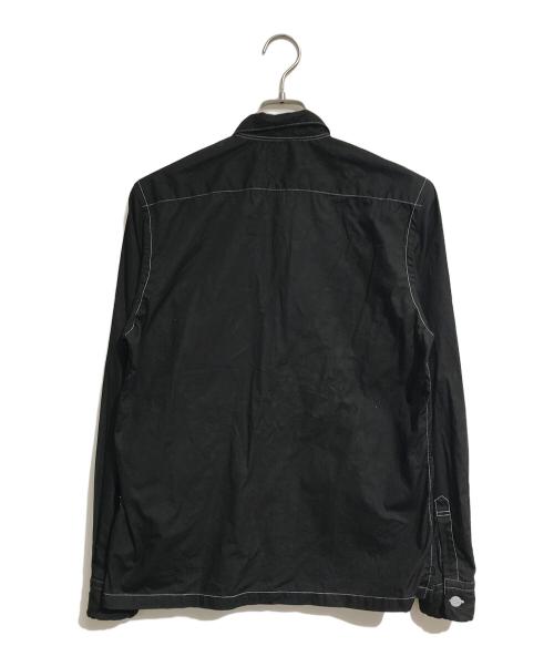 COMME des GARCONS HOMME（コムデギャルソン オム）COMME des GARCONS HOMME (コムデギャルソン オム) ホワイトステッチ開襟シャツ ブラック サイズ:Mの古着・服飾アイテム