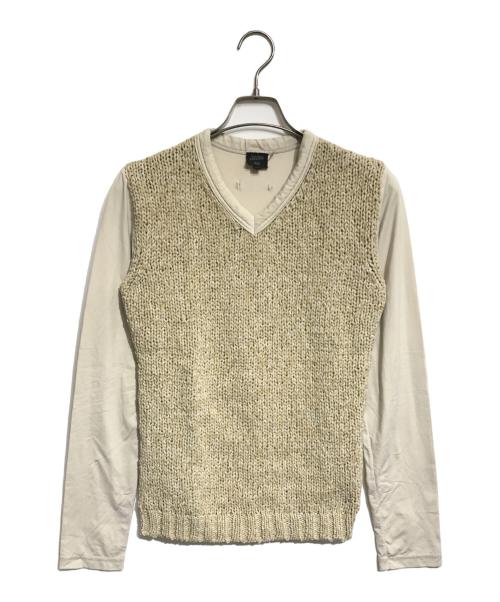 Jean Paul Gaultier homme（ジャンポールゴルチェオム）Jean Paul Gaultier homme (ジャンポールゴルチェオム) 異素材切替カットソー ベージュ サイズ:48の古着・服飾アイテム