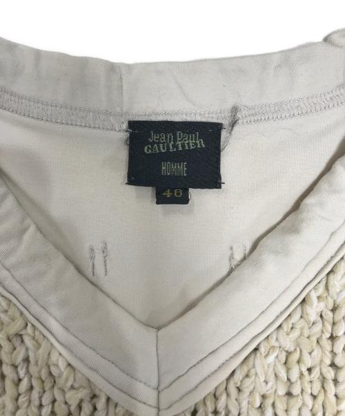 Jean Paul Gaultier homme（ジャンポールゴルチェオム）Jean Paul Gaultier homme (ジャンポールゴルチェオム) 異素材切替カットソー ベージュ サイズ:48の古着・服飾アイテム