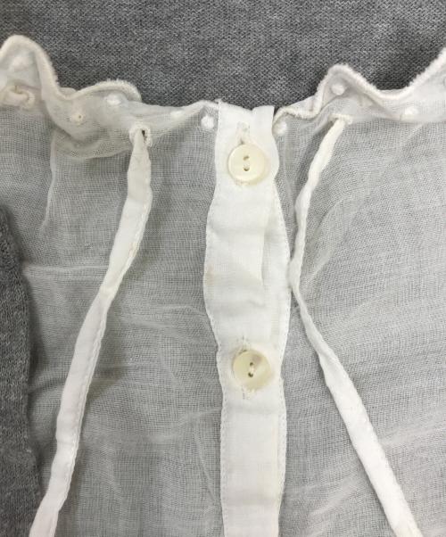 MIU MIU（ミュウミュウ）MIU MIU (ミュウミュウ) 切替フリルカーディガン グレー サイズ:40の古着・服飾アイテム