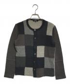 tricot COMME des GARCONSトリココムデギャルソン）の古着「パッチワークニットカーディガン」｜ブラウン