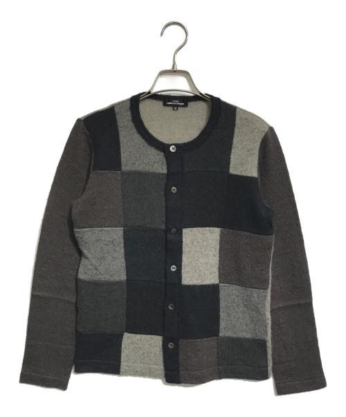 tricot COMME des GARCONS（トリココムデギャルソン）tricot COMME des GARCONS (トリココムデギャルソン) パッチワークニットカーディガン ブラウン サイズ:Mの古着・服飾アイテム