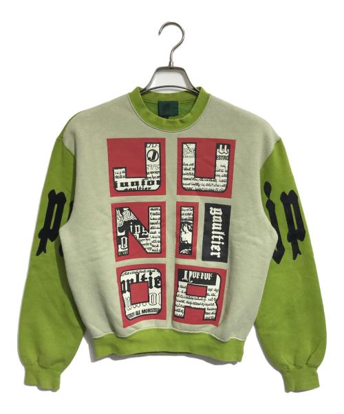 JUNIOR GAULTIER（ジュニアゴルチエ）JUNIOR GAULTIER (ジュニアゴルチエ) プリントスウェット 黄緑 サイズ:40の古着・服飾アイテム
