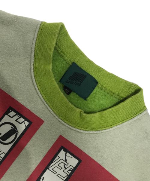JUNIOR GAULTIER（ジュニアゴルチエ）JUNIOR GAULTIER (ジュニアゴルチエ) プリントスウェット 黄緑 サイズ:40の古着・服飾アイテム