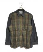 COMME des GARCONS SHIRTコムデギャルソンシャツ）の古着「チェック切替ジップアップシャツ」｜グレー