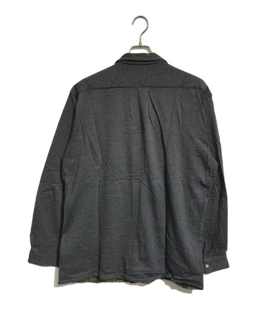 COMME des GARCONS SHIRT（コムデギャルソンシャツ）COMME des GARCONS SHIRT (コムデギャルソンシャツ) チェック切替ジップアップシャツ グレー サイズ:Lの古着・服飾アイテム