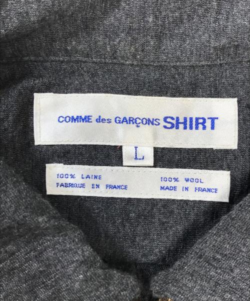 COMME des GARCONS SHIRT（コムデギャルソンシャツ）COMME des GARCONS SHIRT (コムデギャルソンシャツ) チェック切替ジップアップシャツ グレー サイズ:Lの古着・服飾アイテム
