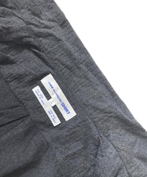 COMME des GARCONS SHIRT（コムデギャルソンシャツ）COMME des GARCONS SHIRT (コムデギャルソンシャツ) チェック切替ジップアップシャツ グレー サイズ:Lの古着・服飾アイテム
