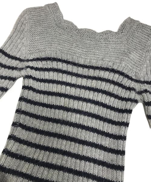 Jean Paul GAULTIER（ジャンポールゴルチェ）Jean Paul GAULTIER (ジャンポールゴルチェ) フレアボーダーニット グレー サイズ:40の古着・服飾アイテム