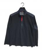 PRADA SPORTSプラダスポーツ）の古着「デニム切替ハーフジップシャツ」｜レッド