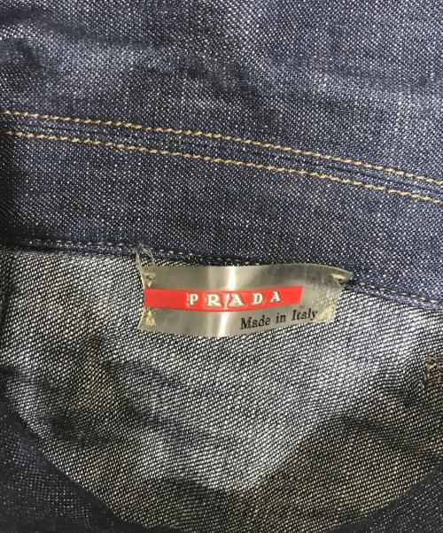 PRADA SPORTS（プラダスポーツ）PRADA SPORTS (プラダスポーツ) デニム切替ハーフジップシャツ レッド サイズ:Lの古着・服飾アイテム