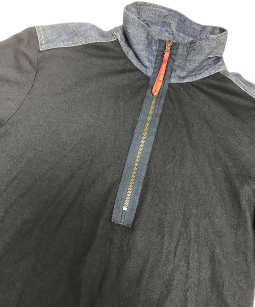 PRADA SPORTS（プラダスポーツ）PRADA SPORTS (プラダスポーツ) デニム切替ハーフジップシャツ レッド サイズ:Lの古着・服飾アイテム