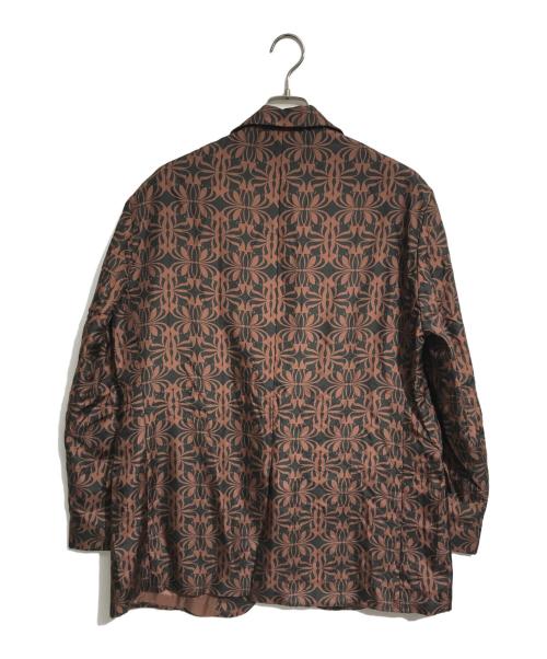 DRIES VAN NOTEN（ドリスヴァンノッテン）DRIES VAN NOTEN (ドリスヴァンノッテン) 総柄シルクテーラードジャケット ブラウン サイズ:Large 未使用品の古着・服飾アイテム