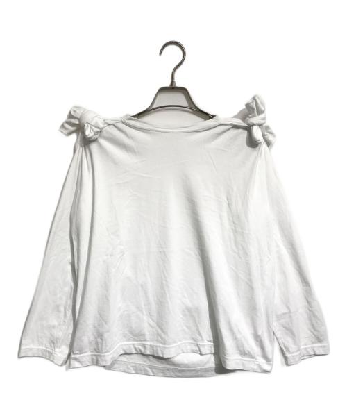 TAO COMME des GARCONS（タオ コムデギャルソン）TAO COMME des GARCONS (タオ コムデギャルソン) リボンショルダーカットソー ホワイト サイズ:Sの古着・服飾アイテム