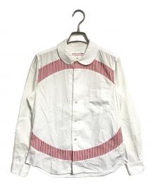 COMME des GARCONS GIRL（コムデギャルソンガール）の古着「ストライプ切替丸襟シャツ」｜ホワイト