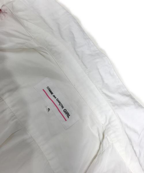 COMME des GARCONS GIRL（コムデギャルソンガール）COMME des GARCONS GIRL (コムデギャルソンガール) ストライプ切替丸襟シャツ ホワイト サイズ:Sの古着・服飾アイテム