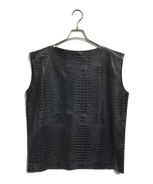 JUNYA WATANABE COMME des GARCONS（(ジュンヤワタナベ コムデギャルソン）JUNYA WATANABE COMME des GARCONS ((ジュンヤワタナベ コムデギャルソン) Fレザーノースリーブカットソー ブラック サイズ:XSの古着・服飾アイテム