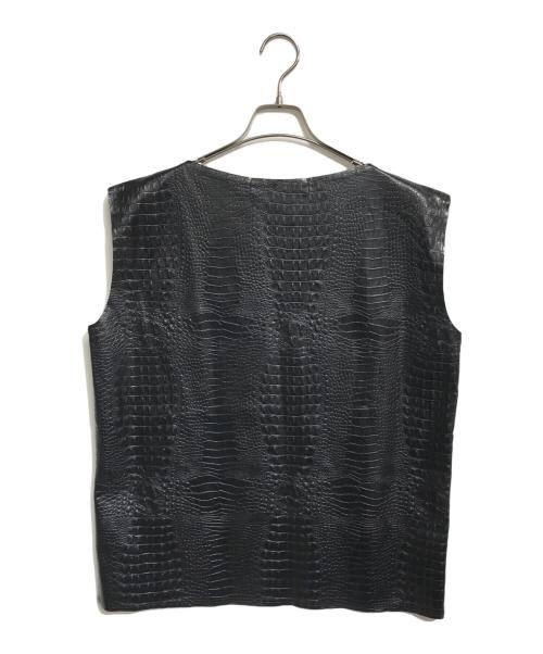 JUNYA WATANABE COMME des GARCONS（(ジュンヤワタナベ コムデギャルソン）JUNYA WATANABE COMME des GARCONS ((ジュンヤワタナベ コムデギャルソン) Fレザーノースリーブカットソー ブラック サイズ:XSの古着・服飾アイテム