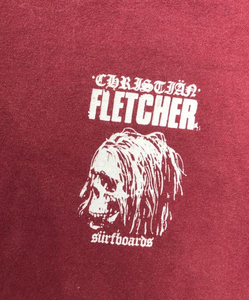 CHRISTIAN FLETCHER（クリスチャンフレッチャー）CHRISTIAN FLETCHER (クリスチャンフレッチャー) プリントTシャツ レッド サイズ:Lの古着・服飾アイテム