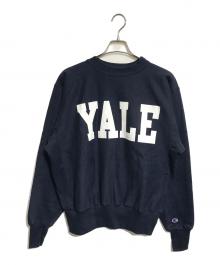 Champion（チャンピオン）の古着「90s YALEプリントリバースウィーブ」｜ネイビー