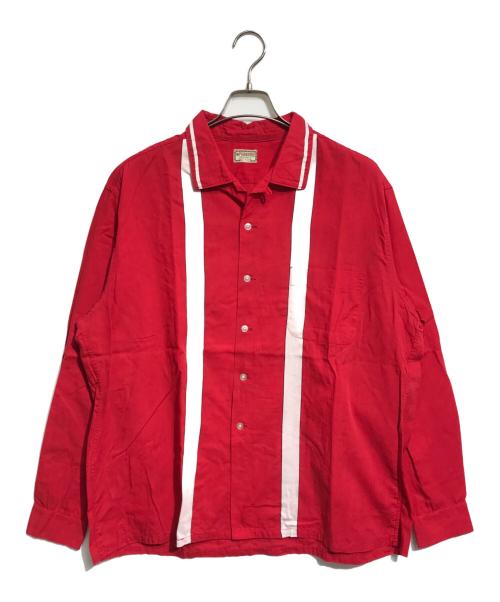 McGREGOR（マックレガー）McGREGOR (マックレガー) ライン柄開襟シャツ レッド サイズ:XLの古着・服飾アイテム