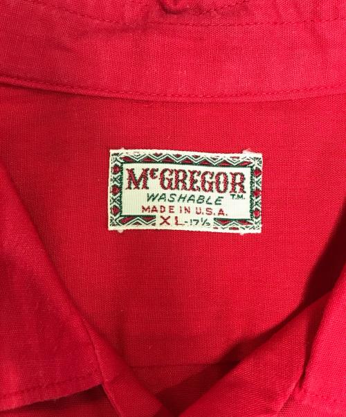 McGREGOR（マックレガー）McGREGOR (マックレガー) ライン柄開襟シャツ レッド サイズ:XLの古着・服飾アイテム
