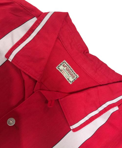 McGREGOR（マックレガー）McGREGOR (マックレガー) ライン柄開襟シャツ レッド サイズ:XLの古着・服飾アイテム