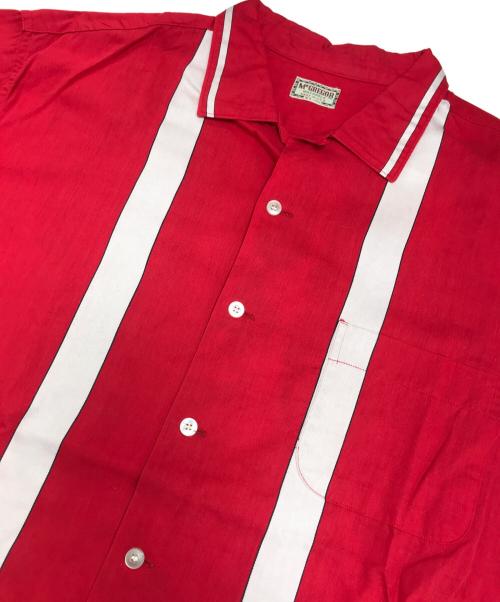 McGREGOR（マックレガー）McGREGOR (マックレガー) ライン柄開襟シャツ レッド サイズ:XLの古着・服飾アイテム