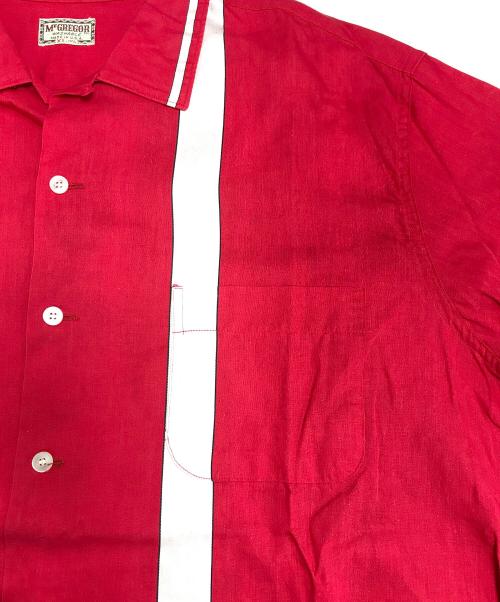 McGREGOR（マックレガー）McGREGOR (マックレガー) ライン柄開襟シャツ レッド サイズ:XLの古着・服飾アイテム