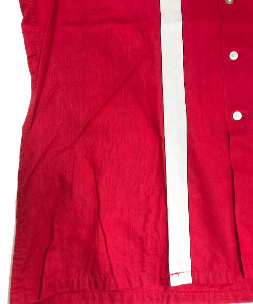 McGREGOR（マックレガー）McGREGOR (マックレガー) ライン柄開襟シャツ レッド サイズ:XLの古着・服飾アイテム