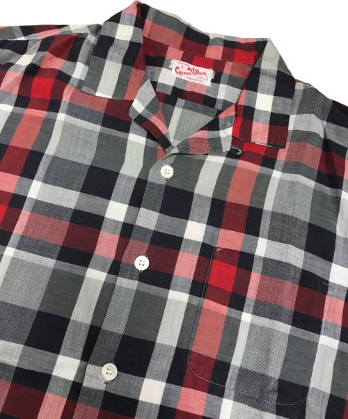 Green Valley（グリーンヴァレイ）Green Valley (グリーンヴァレイ) 開襟チェックシャツ レッド サイズ:XLの古着・服飾アイテム