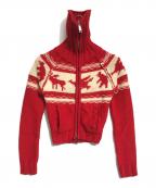 DSQUARED2ディースクエアード）の古着「カウチンニットカーディガン」｜レッド