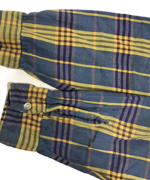 TOWN CRAFT（タウンクラフト）TOWN CRAFT (タウンクラフト) オープンカラーネルシャツ ネイビー×イエロー サイズ:Lの古着・服飾アイテム