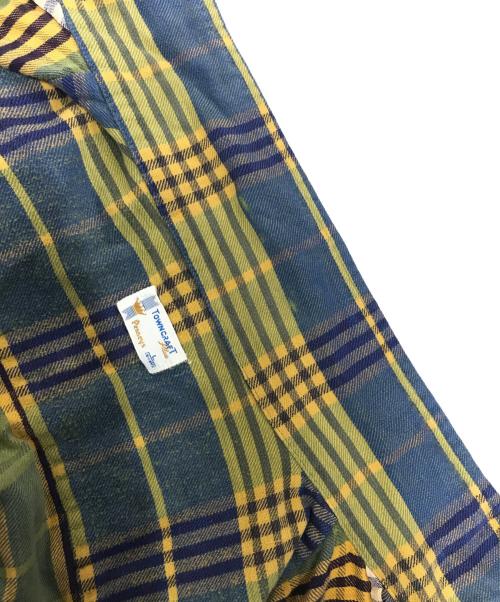 TOWN CRAFT（タウンクラフト）TOWN CRAFT (タウンクラフト) オープンカラーネルシャツ ネイビー×イエロー サイズ:Lの古着・服飾アイテム