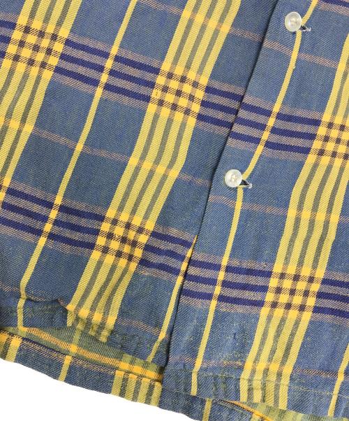TOWN CRAFT（タウンクラフト）TOWN CRAFT (タウンクラフト) オープンカラーネルシャツ ネイビー×イエロー サイズ:Lの古着・服飾アイテム