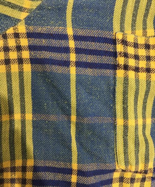 TOWN CRAFT（タウンクラフト）TOWN CRAFT (タウンクラフト) オープンカラーネルシャツ ネイビー×イエロー サイズ:Lの古着・服飾アイテム