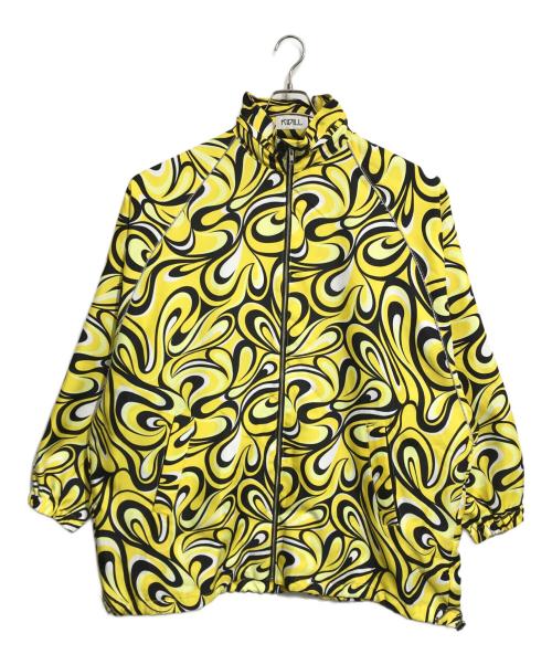 KIDILL（キディル）KIDILL (キディル) 総柄フーデッドコート イエロー サイズ:Freeの古着・服飾アイテム