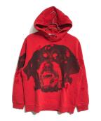 GIVENCHYジバンシィ）の古着「ロットワイラー ダメージ パーカー」｜レッド
