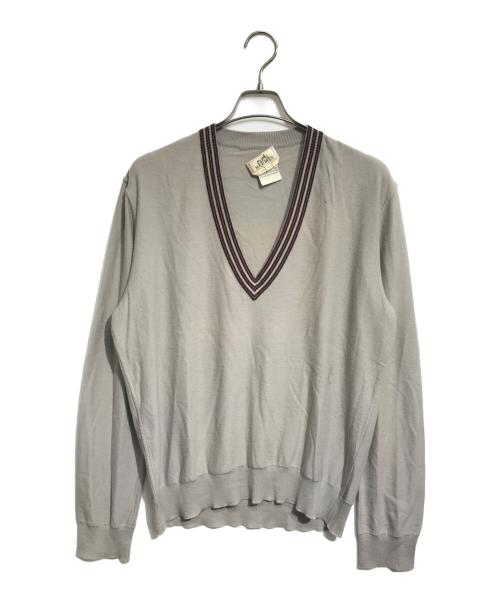 HERMES（エルメス）HERMES (エルメス) コットンカシミヤVネックニット ベージュ サイズ:Lの古着・服飾アイテム