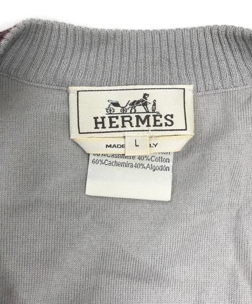 HERMES（エルメス）HERMES (エルメス) コットンカシミヤVネックニット ベージュ サイズ:Lの古着・服飾アイテム