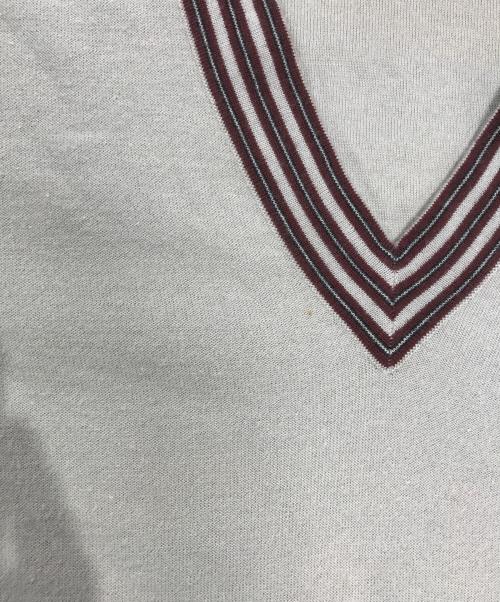 HERMES（エルメス）HERMES (エルメス) コットンカシミヤVネックニット ベージュ サイズ:Lの古着・服飾アイテム