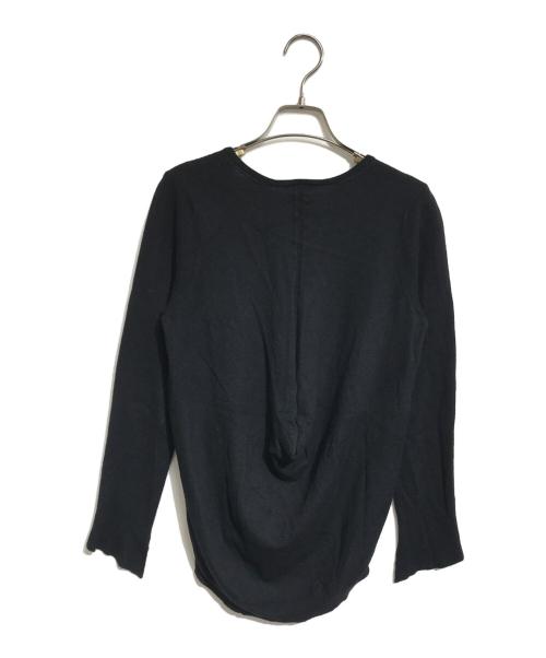 ANN DEMEULEMEESTER（アンドゥムルメステール）ANN DEMEULEMEESTER (アンドゥムルメステール) バック変形Vネックニット ブラック サイズ:38の古着・服飾アイテム
