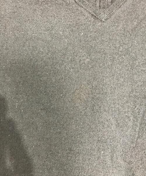 ANN DEMEULEMEESTER（アンドゥムルメステール）ANN DEMEULEMEESTER (アンドゥムルメステール) バック変形Vネックニット ブラック サイズ:38の古着・服飾アイテム