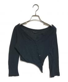 ANN DEMEULEMEESTER（アンドゥムルメステール）の古着「クロップド変形カーディガン」｜ブラック