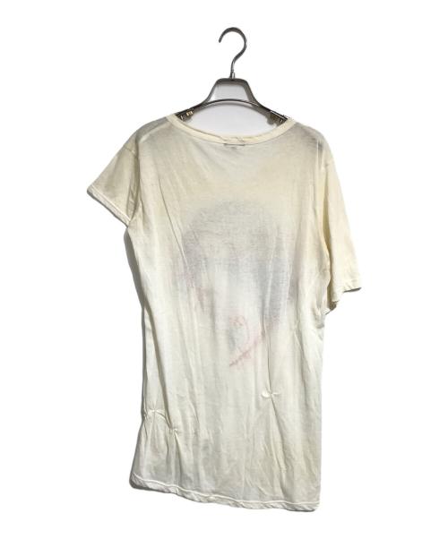 ANN DEMEULEMEESTER（アンドゥムルメステール）ANN DEMEULEMEESTER (アンドゥムルメステール) 息子プリントアシメカットソー ホワイト サイズ:34の古着・服飾アイテム