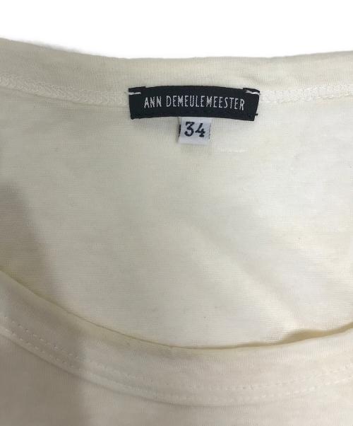 ANN DEMEULEMEESTER（アンドゥムルメステール）ANN DEMEULEMEESTER (アンドゥムルメステール) 息子プリントアシメカットソー ホワイト サイズ:34の古着・服飾アイテム